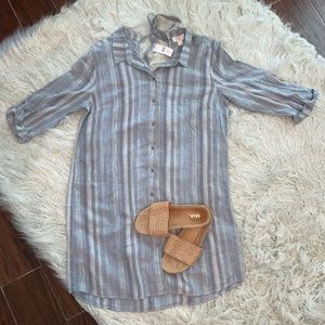 LOFT chambray stripe dress
